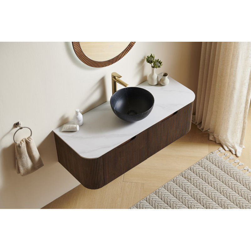 Meuble-lavabo de salle de bain 48 po avec lavabo Dina Dina, Brun