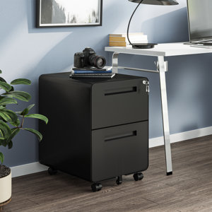 Melra 15.7" Wide 2 Drawer Mobile Steel Vertical Filing Cabinet