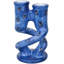 Handcrafted Blue West-African Soapstone Candleholders