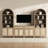 84.25''H Rattan Arched Bookcase With Adjustable Shelf-1436351190