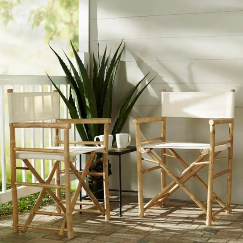 Folding Director Chair, White