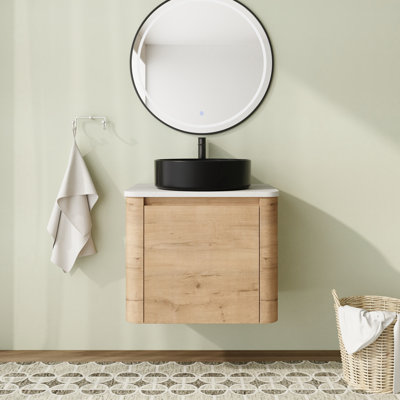 Meuble-lavabo mural 24 po avec comptoir en quartz