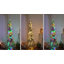 Arbres de Noël artificiels minces de 6 pi, avec des branches givrées, des lumières DEL blanc chaud ou coloré, forme Downswept-121054147