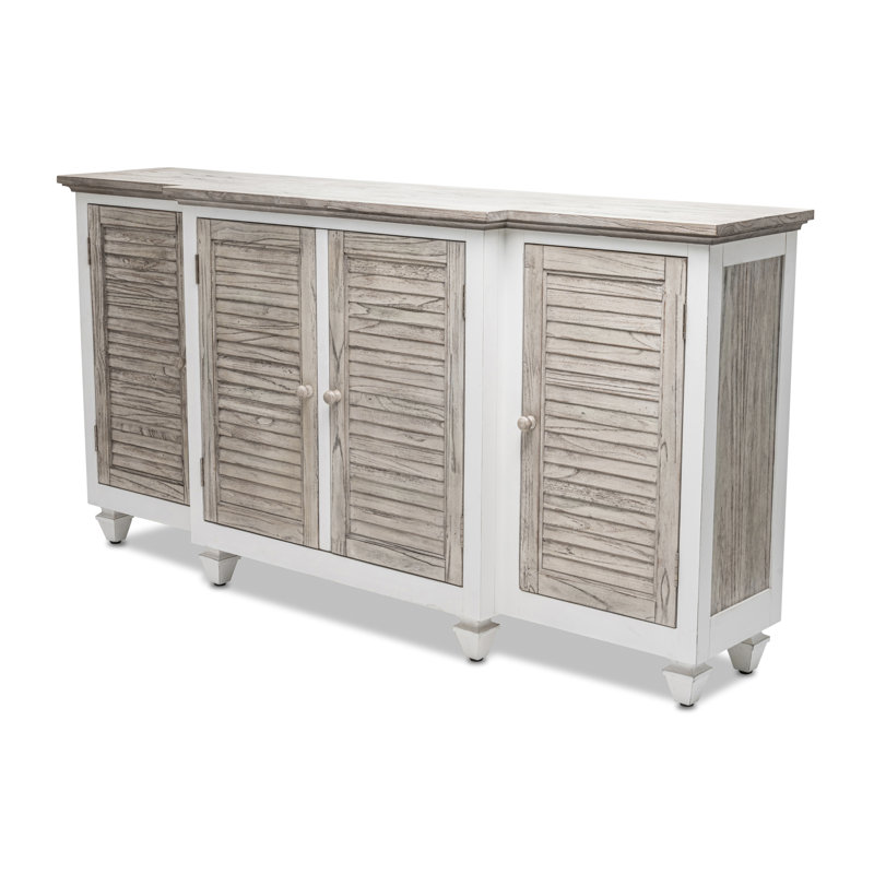 Islamorada - 4-Door Credenza - Dapple Grey and Blanc Finish