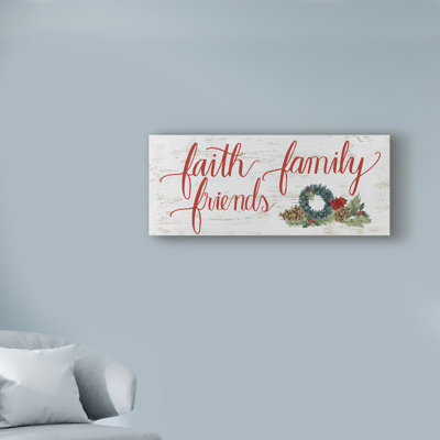 « christmas fêtes-foi famille friends », art textuel sur toile tendue
