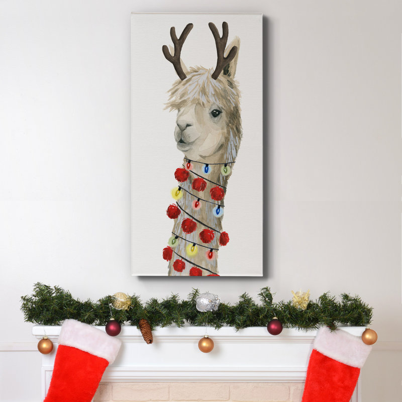 Boho Christmas Collection B - Toile tendue avec châssis de qualité supérieure - prête à être accrochée