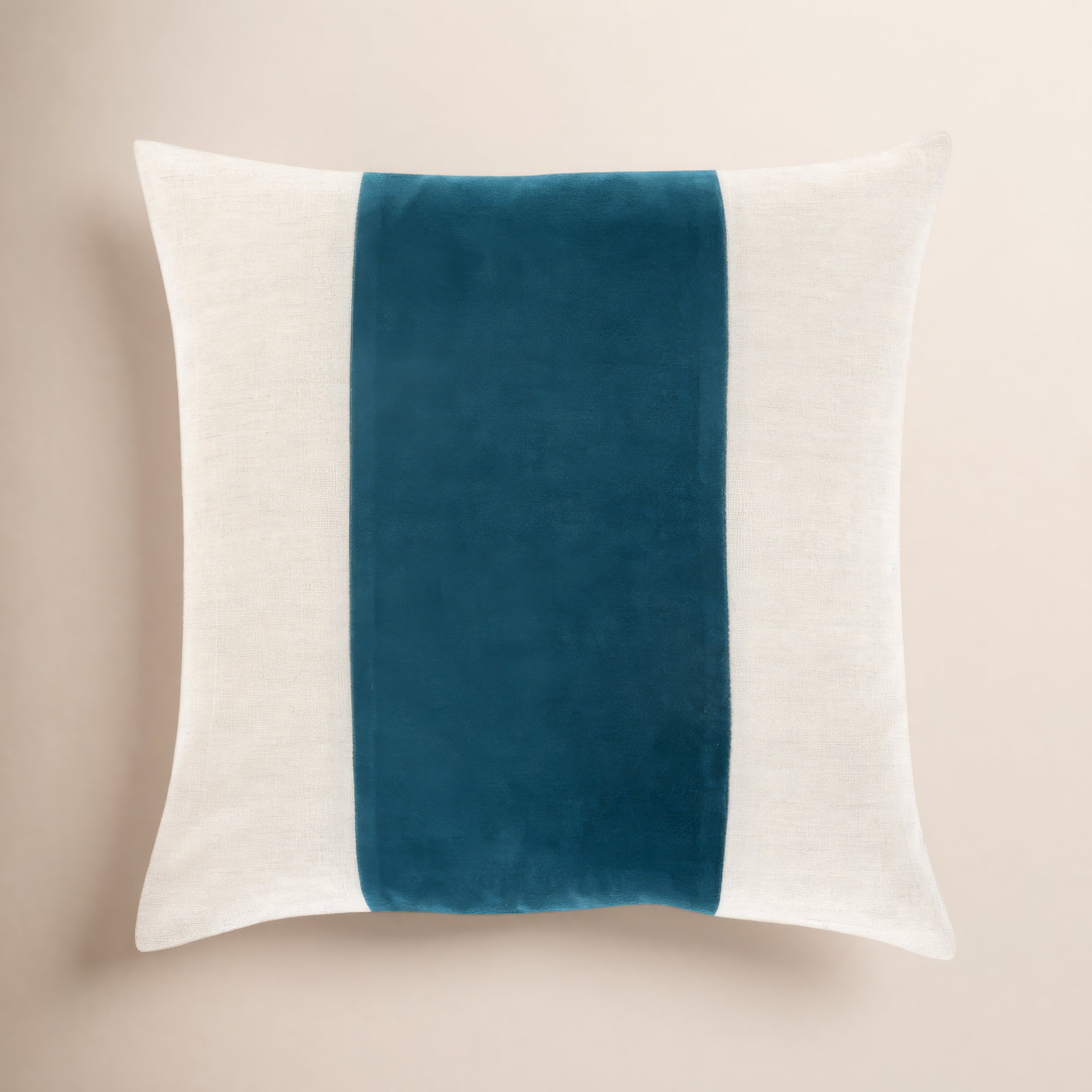 Kat Striped Cotton Throw Pillow, Navy/Ivory, 20" H x 20" W, Pillow Cover Only - No Insert