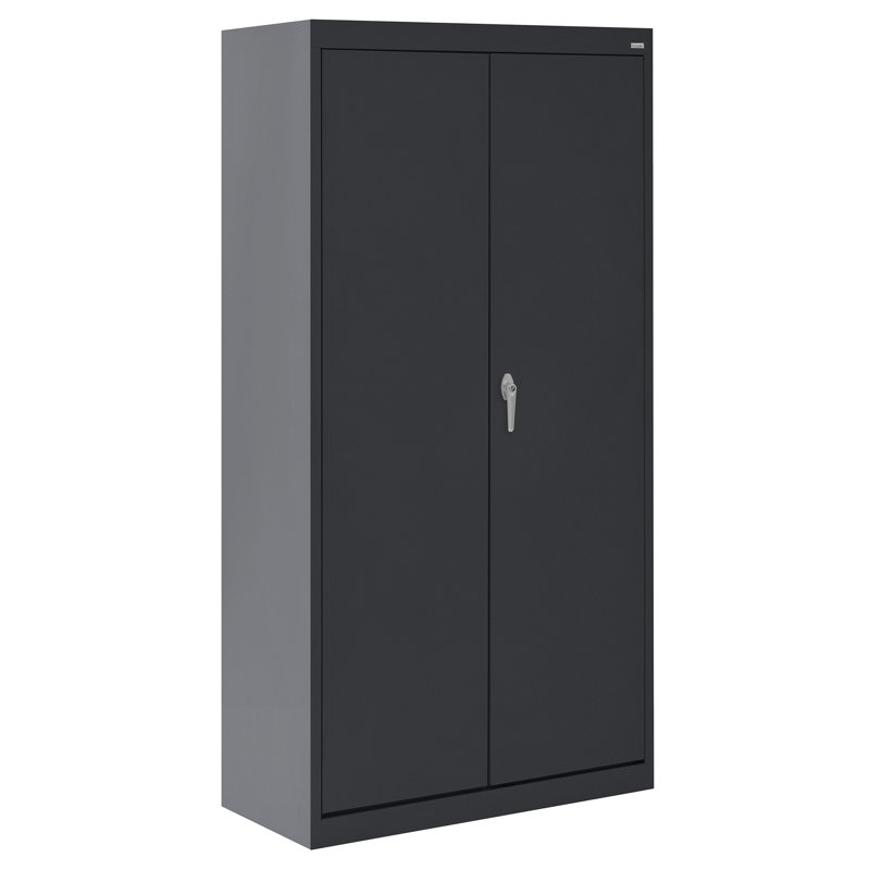 Steel Single Storage Cabinet ( 66'' H x 30'' W x 18'' D), Black
