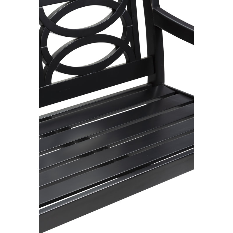 Groth Solid Wood Eucalyptus Outdoor Bench, Black 