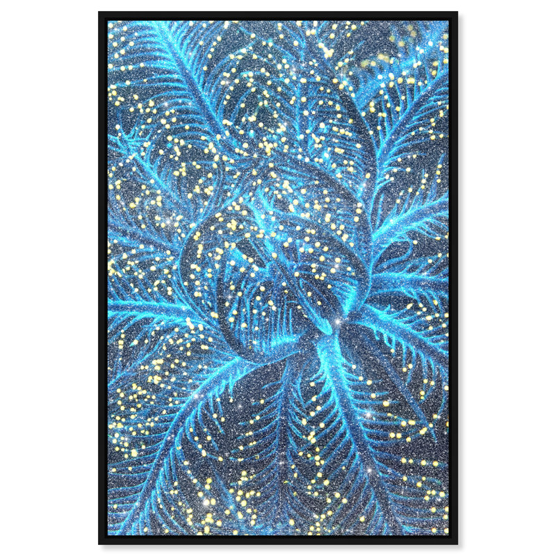 Neon Bloom Print by Oliver Gal, 55"H x 37"W, Black Floater Frame