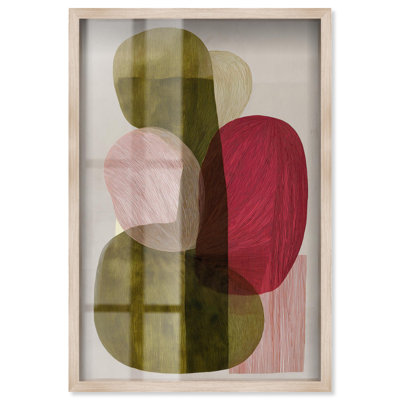 Décoration de salon chevauchant des formes superposées IV par Art Remedy, cadre blond, 21 x 31