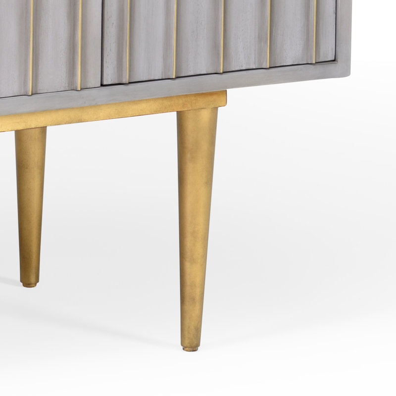 Delphine Antique Gold Leaf Accented Gray 54'' Sideboard