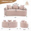 Causeuse courbée: sans assemblage, petit canapé en chenille, éponge 30D, compact pour les appartements, L 65 po, 300 lb, 3 coussins