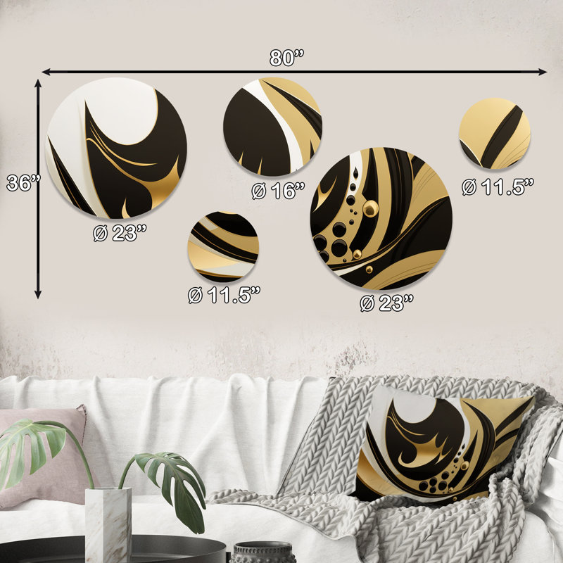 Décoration murale géométrique moderne Golden Circular Universe VII