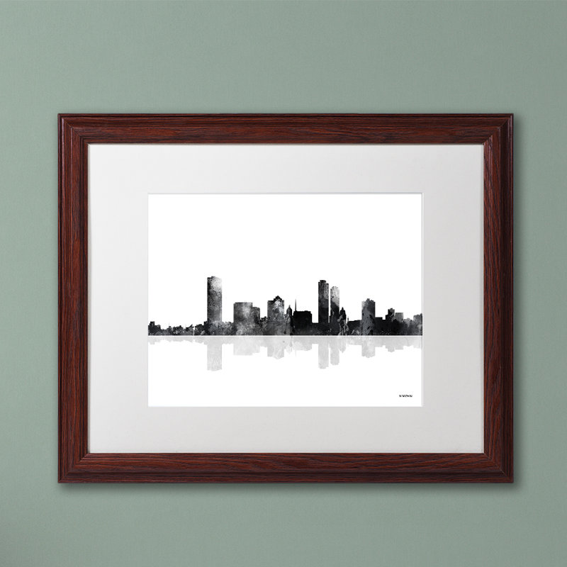 « milwaukee wisconsin horizon bg-1 », impression sur toile encadrée, H 16 po x l 20 po x P 0,5 po, Brun