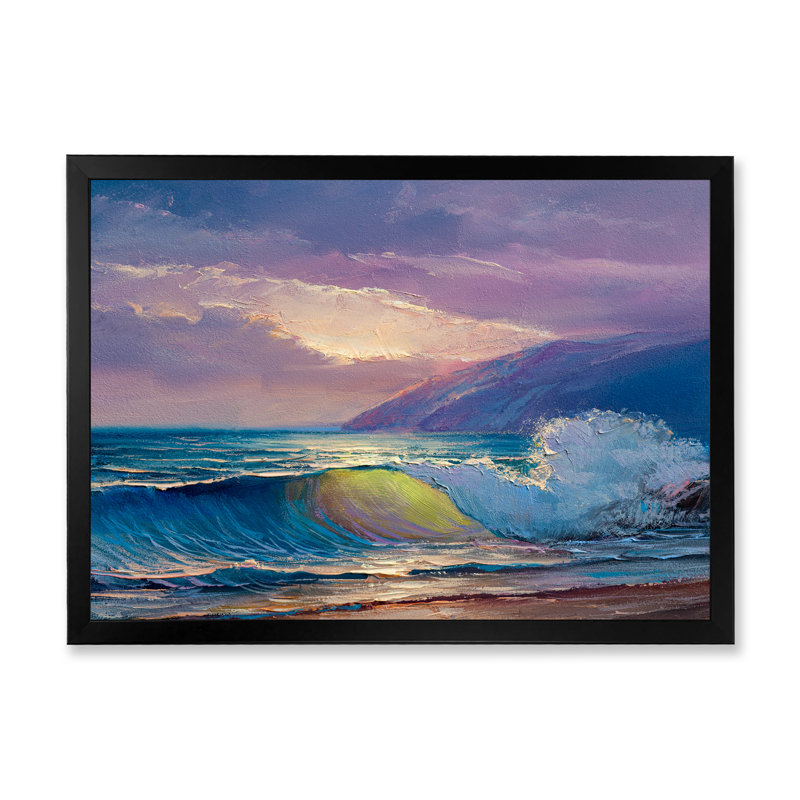 «Beautiful Blue Ocean Sunset And Waves V», reproduction d'art sur toile nautique et côtière, H 8 po x l 12 po x P 1 po