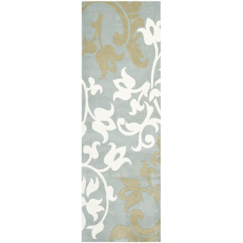 Avayah Soho Hand Tufted Wool And Viscose Floral Rug, Runner 2'6" x 6'