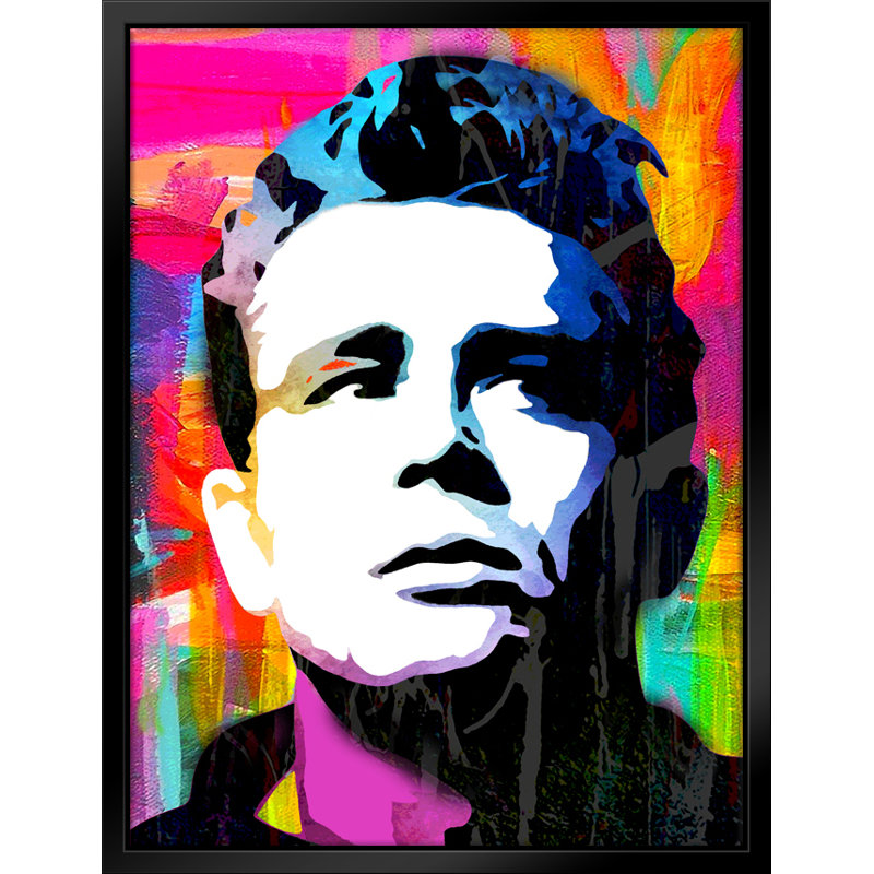 «James Dean Pop Art», estampe numérique sur toile avec cadre flottant vertical, H 16 po x l 13 po