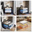 Ensemble de chambre à coucher 3 pièces 3 pièces, cadre de lit flottant moderne avec lumières, ensemble de 2 tables de chevet murales avec 2 tiroirs spacieux, lumière DEL