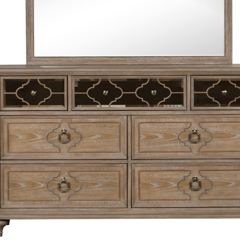 Commode de style contemporain simple en bois massif avec placage en chêne rustique et dossier en queue d'aronde