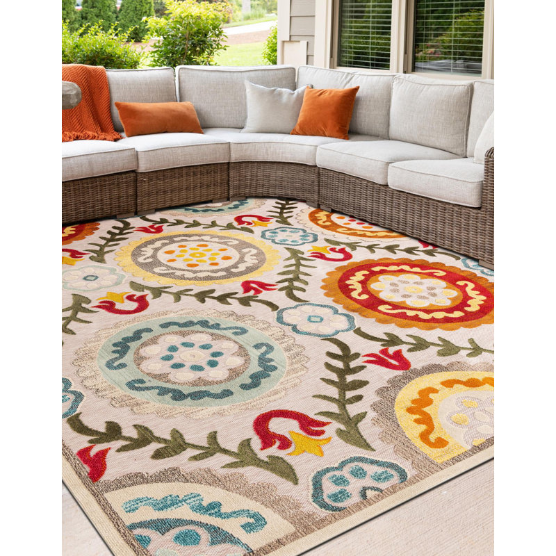 Tapis Bungalow Rose Oualida Caimin, Carré 7 pi 10 po