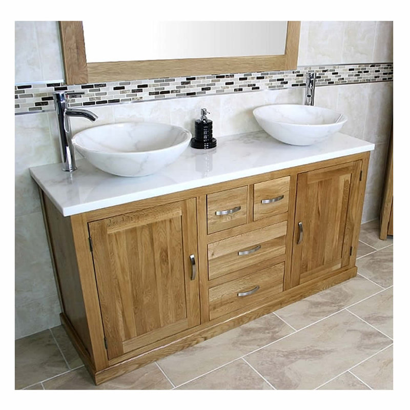 Dedmon 1430mm Free-Standing Double Vanity Unit with Ceramic basin & Tap., White