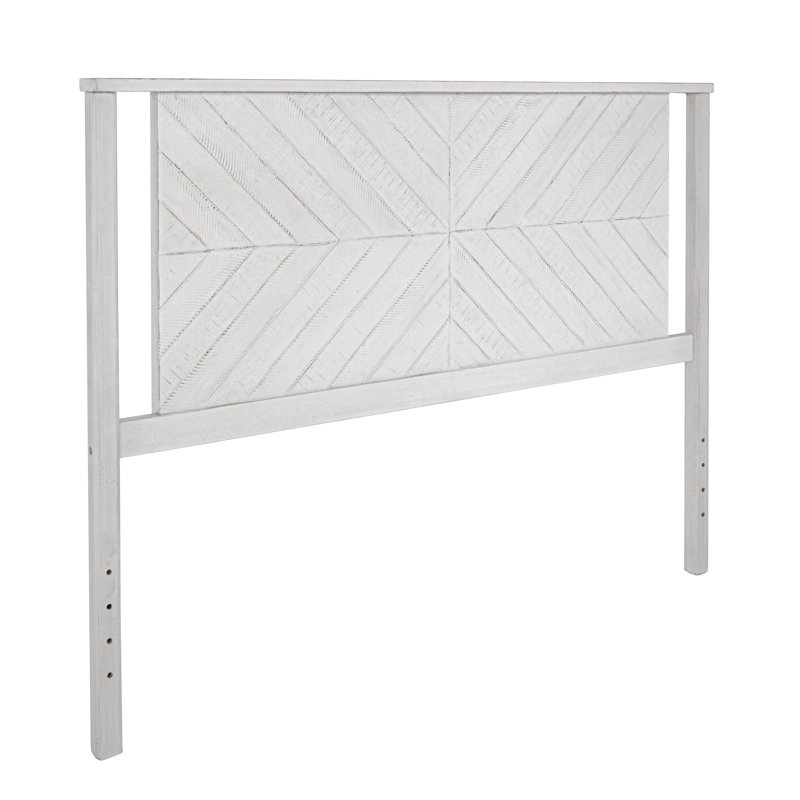 Vivian Solid Wood Headboard, Queen, Rustic White