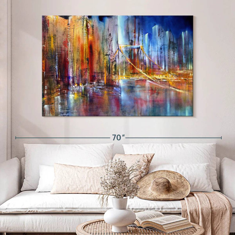 Avery Vibrant Cityscape, 34" H x 51" W
