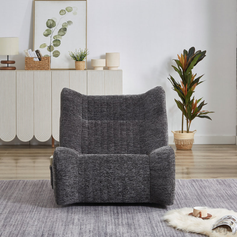 Fauteuil à billes surdimensionné avec accoudoirs, Gris chenille