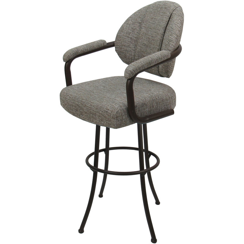 Vickky Swivel Upholstered Counter Stool, Brown, Counter Stool (26” Seat Height)