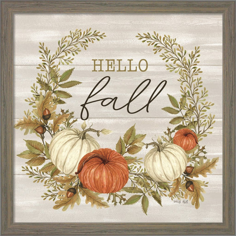 «Hello Fall» par Cindy Jacobs, art mural encadré