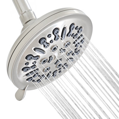 Akicon Shower Head High Pressure Rain Shower Head, 8-Setting 5.5 Inch Fixed Showerhead with Adjustable Angle, Anti-Clogging Nozzles, Easy Install, Excellent Replacement for Bathroom