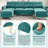 Nazya Velvet L-Shaped Sectional Reversible-1634039607
