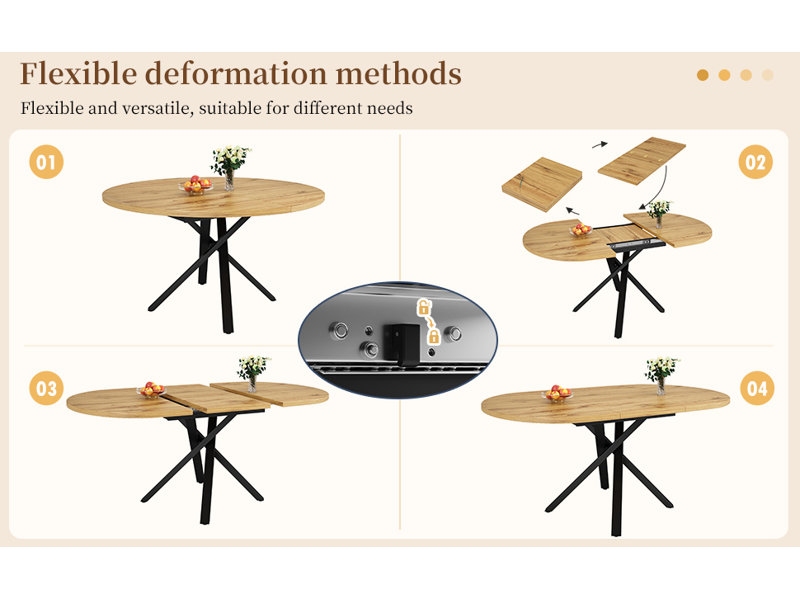 Dining Table, Brown Wood / Does Not Apply, 75.5cm H x 100cm W x 40cm D