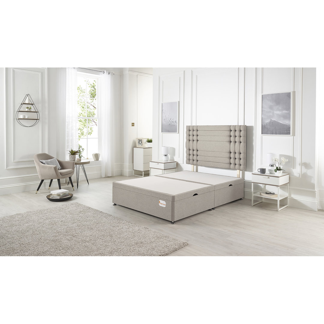 Luxara Solid Wood Side Opening Ottoman Bed Frame Plush Velvet