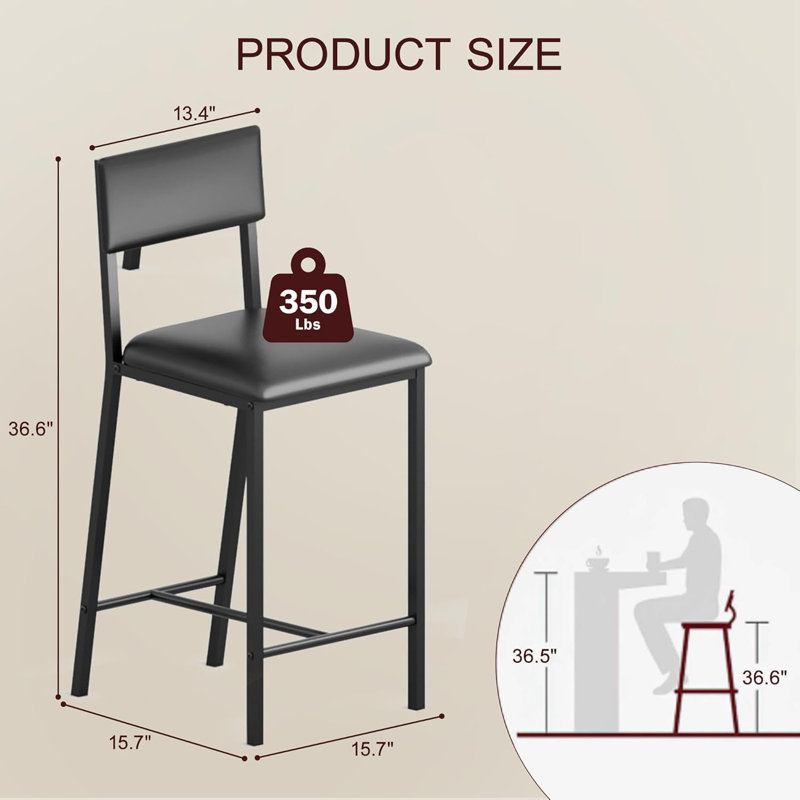 Counter Stool with Metal Frame, 4