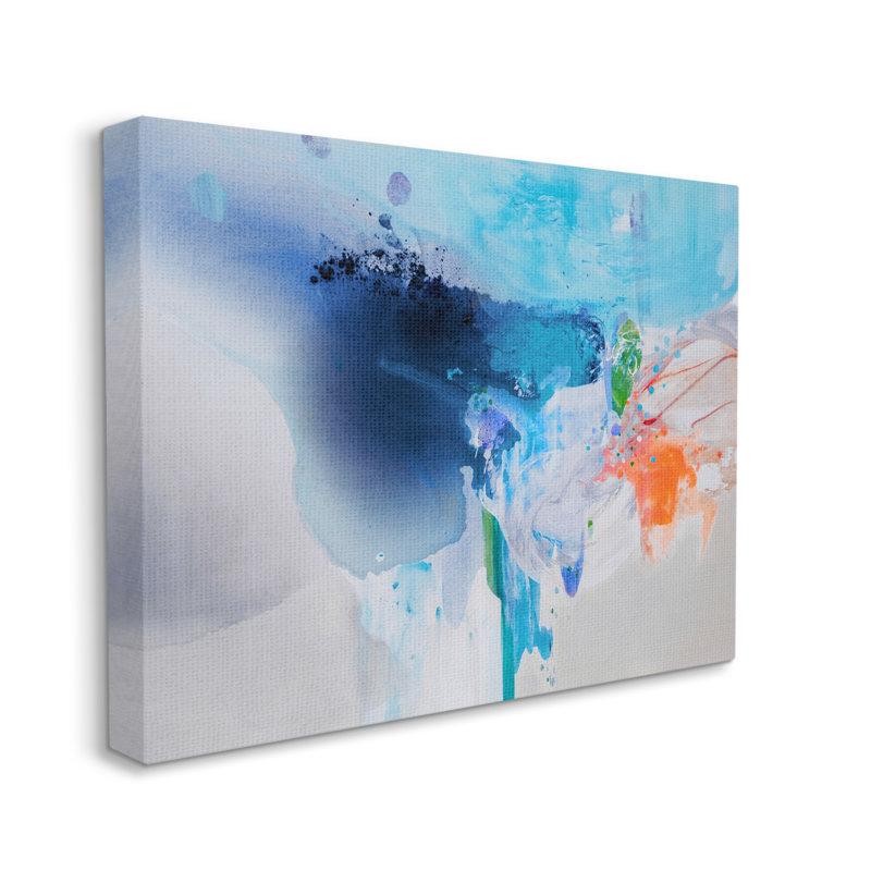 Intense peinture abstraite éclaboussure d'eau, Plaque murale, H 20 po x l 16 po