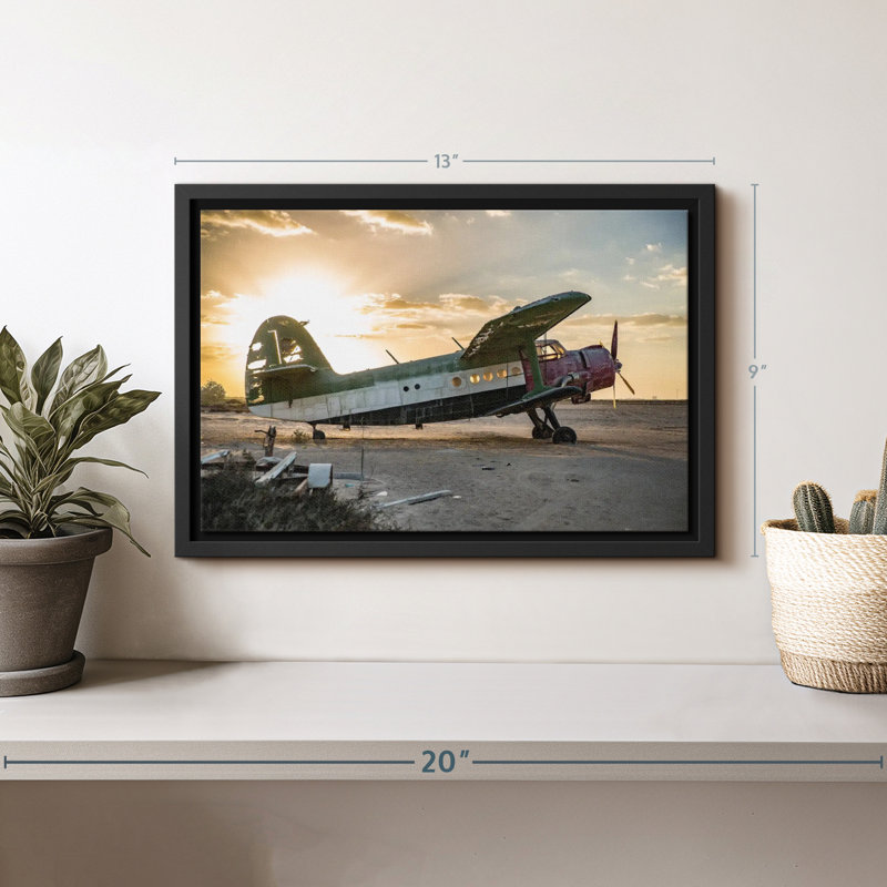 "Art mural ancien avion", H 9 po x l 13 po