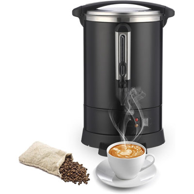 Urne à café de 80 à 120 tasses, cafetière commerciale à double paroi pour la réception de mariage de buffet, distributeur de café chaud de grande capacité, urne à eau chaude en acier inoxydable (12 L / 3,2 gallons, 18 L / 4,8 gallons)