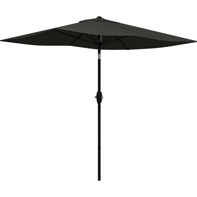 Parasol de marché rectangulaire 6,5 pi x 10 pi - Gris foncé Housse de table élégante pour l'extérieur. Protégé pour une utilisation facile. Inclinaison réglable pour un parasol supplémentaire. Construction stable de l'évent