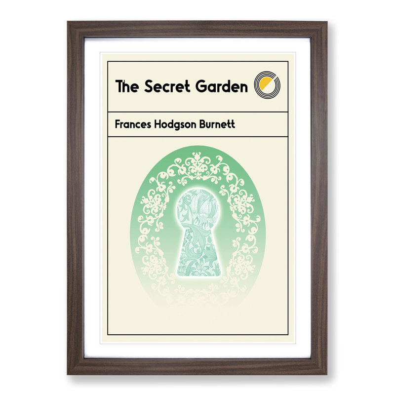Book Cover the Secret Garden Frances Hodgson Burnett - Picture Frame Graphic Art, Walnut, 48cm H x 36cm W x 2cm D