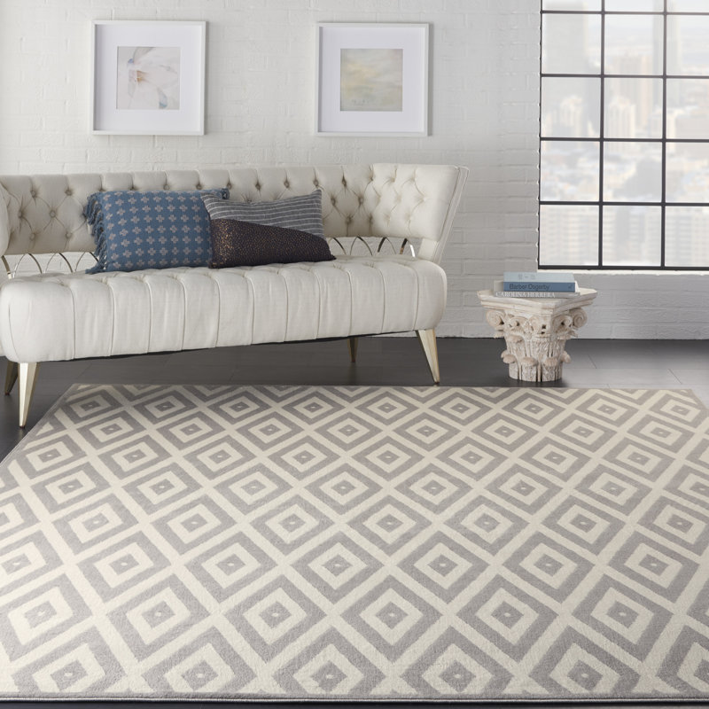 Tapis blanc Bo Bo Eclectic Bohemian, Rectangle 7 pi 10 po x 9 pi 10 po