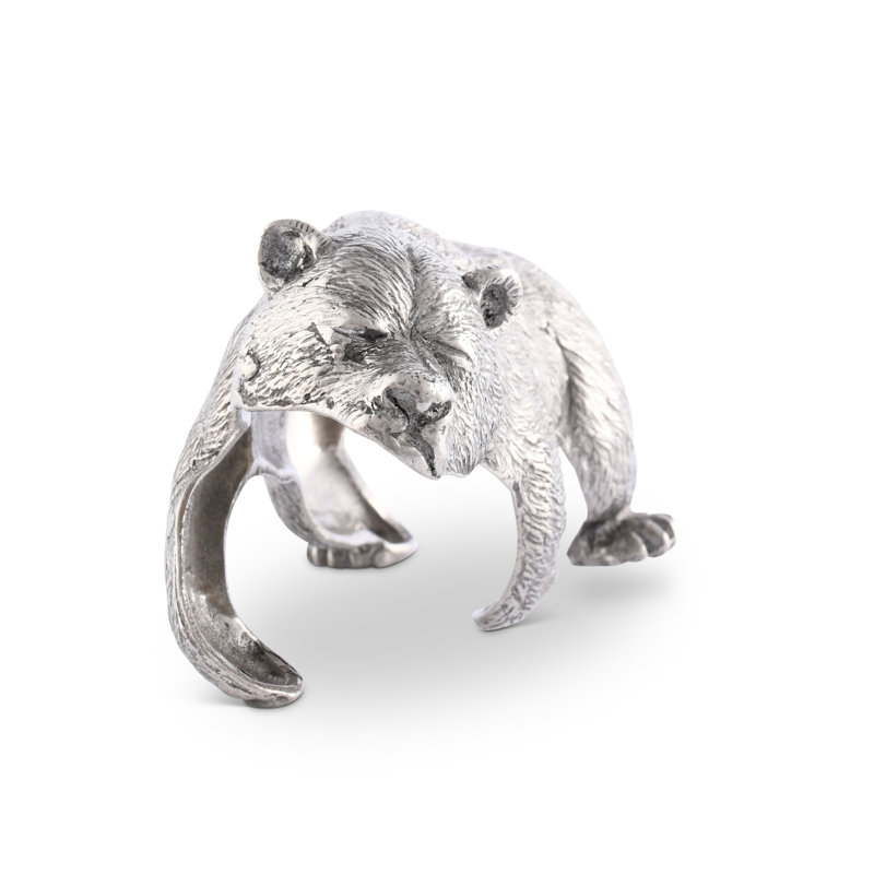 Woodland Creatures Pewter Sleeping Bear Napkin Ring