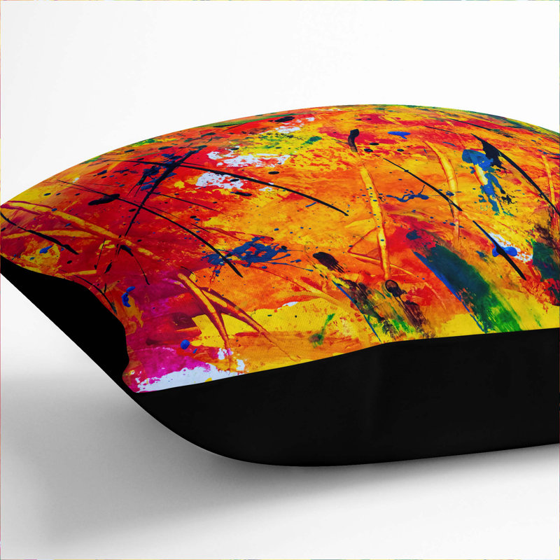 Abstract Square Throw Cushion, Black, 40 x 40 cm