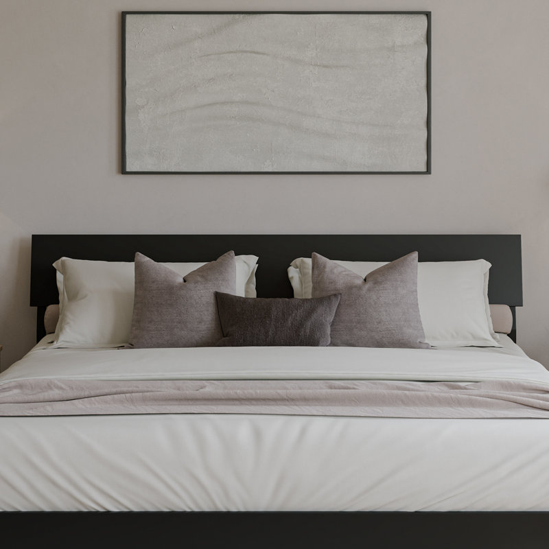  Bradford Wood Adjustable Panel Headboard, Black, King
