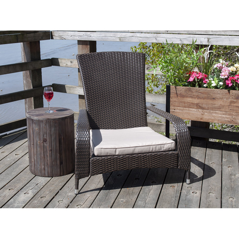 Fauteuil de patio avec coussin Muskoka, Structure brune / coussin beige