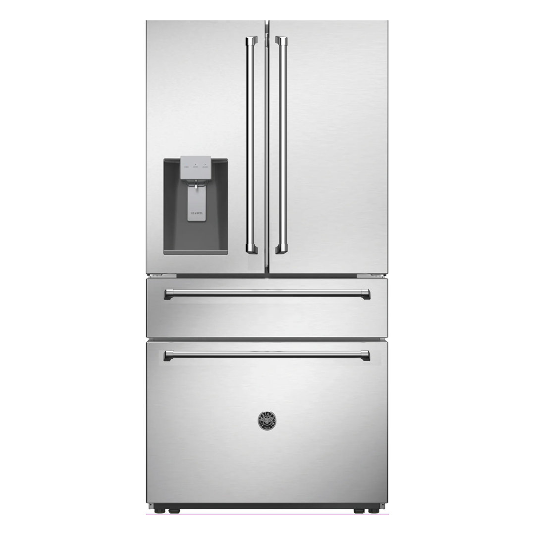 36" Counter Depth French Door 21.6 cu. ft. Refrigerator. Master Series Handle Kit Bertazzoni