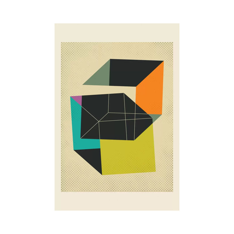 Cubes V by Jazzberry Blue - Print on Canvas, 20.32 cm H x 30.48 cm W, Wrapped Canvas