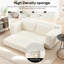 Velours côtelé convertible beige avec cadre en acier et mousse viscoélastique, sans assemblage, idéal pour les petits appartements Mousse 2 en 1, cadre renforcé, tissu, assemblage à la maison