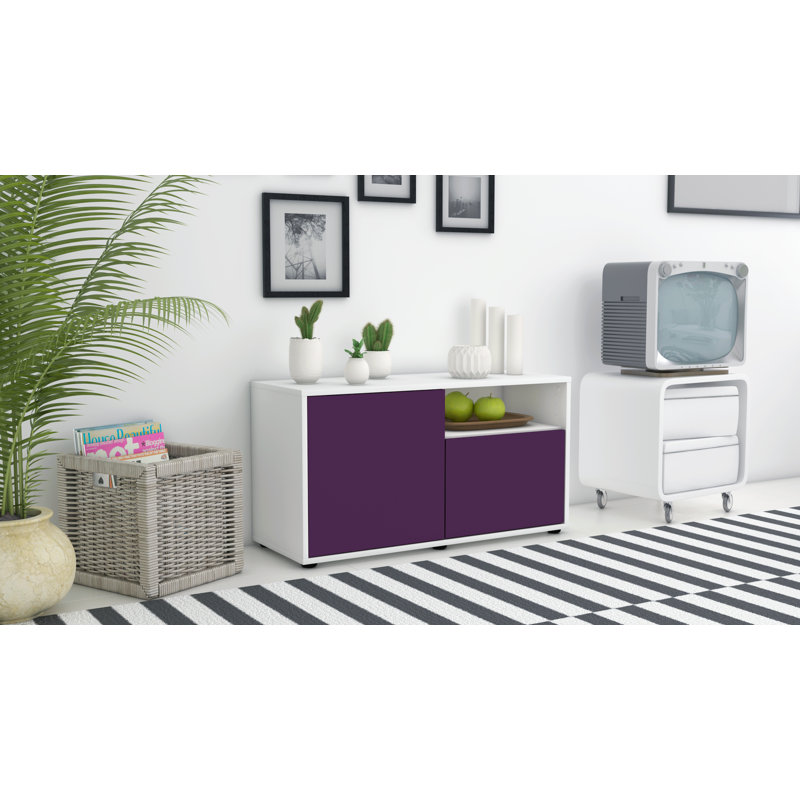 Xzavier 92cm W Chest of Drawers, Purple / Matte White